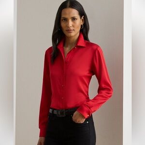 Lauren Ralph Lauren Red Button Down Shirt